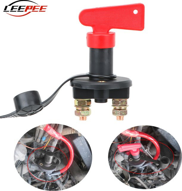AINYSZIN Batterie-Trennschalter 24V 400A Universal Power Isolator für Lkw Boot Marine ATV in Schwarz und Rot - Bild 1