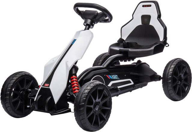 HOMCOM Elektro Gokart Kinderfahrzeug Weiß 3-8 Jahre - Bild 3