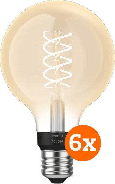 Philips Hue Filament LED-Globe Lampe E27 White, dimmbar, 6er-Pack - Bild 1