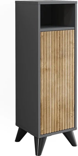 Vicco Midischrank Leano Anthrazit/Bergeiche B: 30 cm, H: 97 cm mit Tür - Bild 1