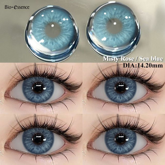 Bio-essense farbige Jahreslinsen blau, 2 Stück - Bild 1