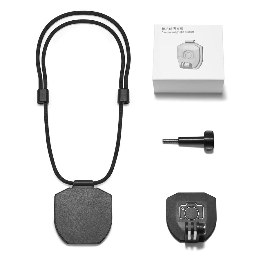 Terebento Magnetische Halsband Halterung mit Lanyard Adapter für DJI Action 4, GoPro und Insta360 X4 in Schwarz - Bild 1
