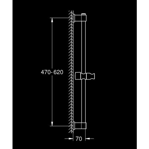GROHE Brausestange Vitalio Universal in Chrom, Länge: 60 cm, Silber - Bild 2