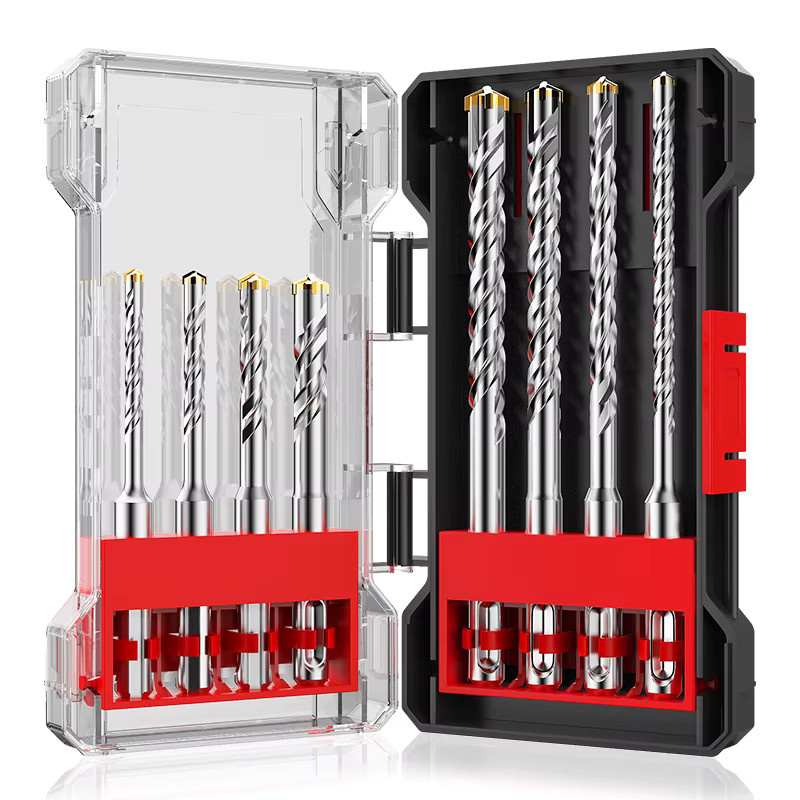 HUHAO 8-teiliges Set elektrischer Hammerbohrer mit 4-schneidigen Kreuz-Schlagbohrern für Beton, Zement, Wände und Mauerwerk - Bild 5