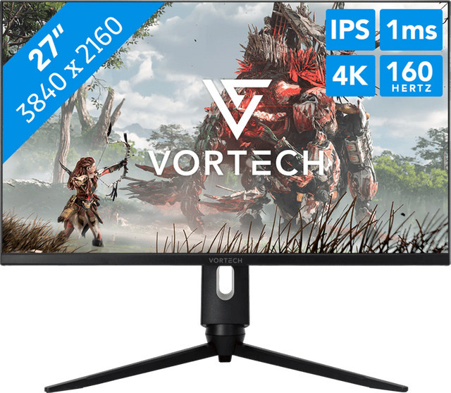 Vortech Prestige 27 Zoll 4K UHD Monitor mit IPS Display in Schwarz mit HDMI und DisplayPort - Bild 1
