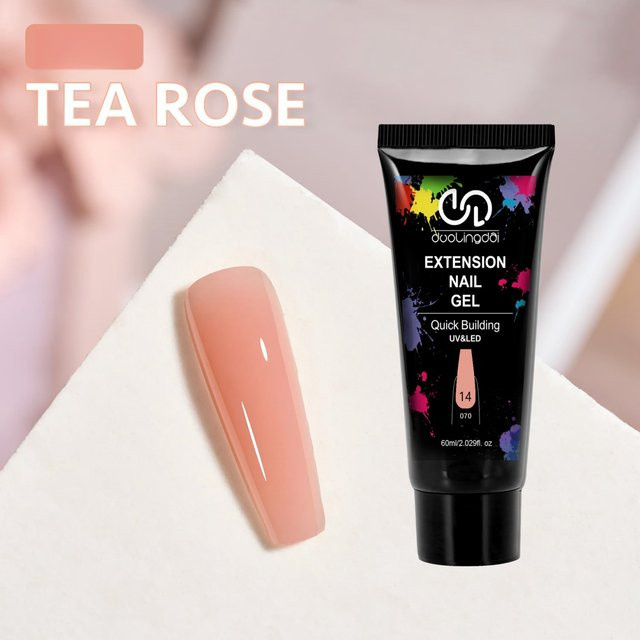 HLGEL Poly Extension Gel Nagelset Tea Rose, Glänzend, 6 Stück - Bild 1