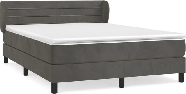 vidaXL Boxspringbett mit Matratze Dunkelgrau Samt B/T: 160 x 200 cm - Bild 1