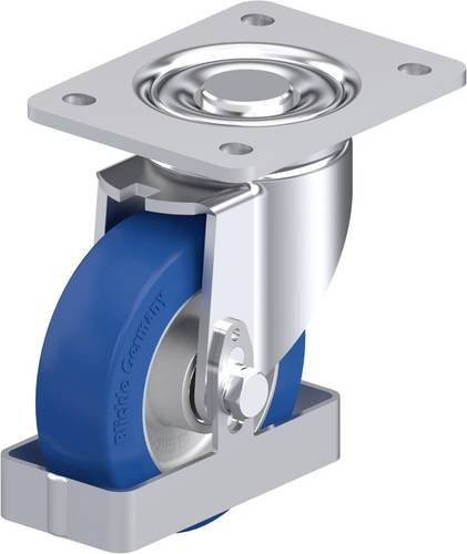 Blickle LH-ALBS 125K-3-FS Stahlblech-Lenkrolle in Silber mit 125 mm Rad-Durchmesser und einer Tragfähigkeit von 370 kg - Bild 1
