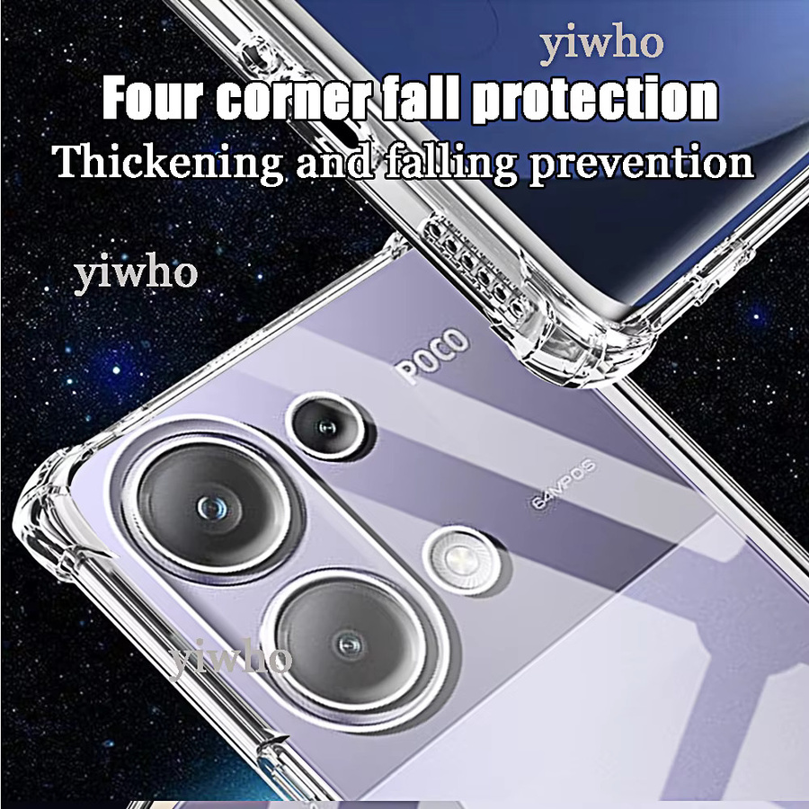 Stoßfeste Silikon Handyhülle für Xiaomi Poco M6 Pro 4G, M5s, M4 und M3 Pro 5G in Transparent - Bild 2