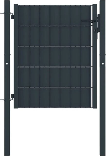 vidaXL Zauntor aus PVC und Stahl in Anthrazit, B/H: 100 x 81 cm - Bild 1
