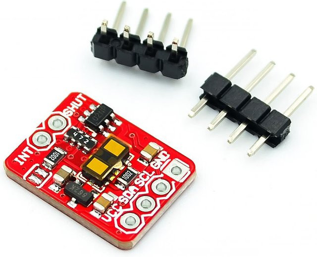 VL53L1X Laser-Entfernungssensor Modul mit ToF-Technologie und I2C-Schnittstelle, Rot, B/H/T: 17 x 12 x 3,2 mm - Bild 1