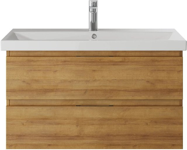 Pelipal Waschbeckenunterschrank Serie 4035 Riviera Eiche quer Nachbildung, Farbe Braun, Breite: 86 cm, Höhe: 48,2 cm - Bild 1