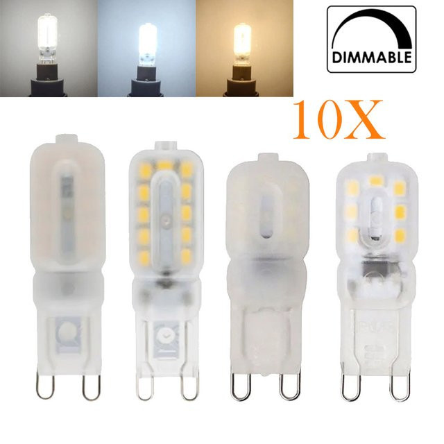 10er Set ERANPO G9 LED Mais-Birnen dimmbar mit transparentem Glas, 360 Grad Strahlwinkel, CCT Farbtemperatur wählbar, Weiß - Bild 1