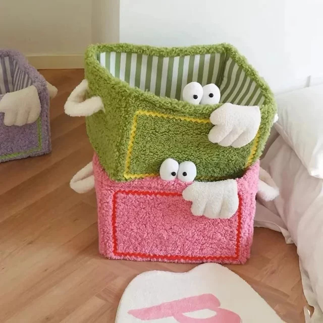 Organizer Korb für Kinderzimmer in Pink zur Aufbewahrung von Windeln, Spielzeug und Kleidung, B/T/H: 30 x 30 x 3 cm - Bild 1