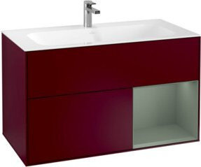V&B Finion Waschtischunterschrank mit Wandbeleuchtung, Farbe Matt, B: 99,6 cm, H: 49,8 cm - Bild 1