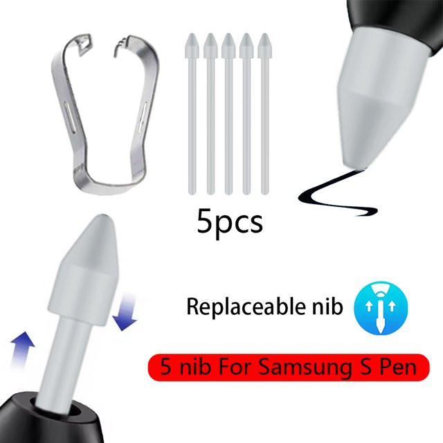 Samsung S25 Ultra Stylus Pen Ersatzspitzen mit Metallclip in Grau oder Weiß - Bild 1