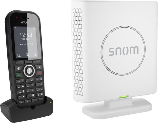Snom M430 DECT Bundle mit M400 Basisstation und M30 Mobilteil in Schwarz mit Caller ID und Freisprecheinrichtung - Bild 1