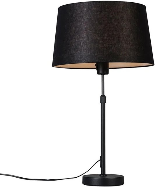 QAZQA Tischleuchte Schwarz aus Metall, dimmbar und höhenverstellbar, modern mit E27 Fassung - Bild 1