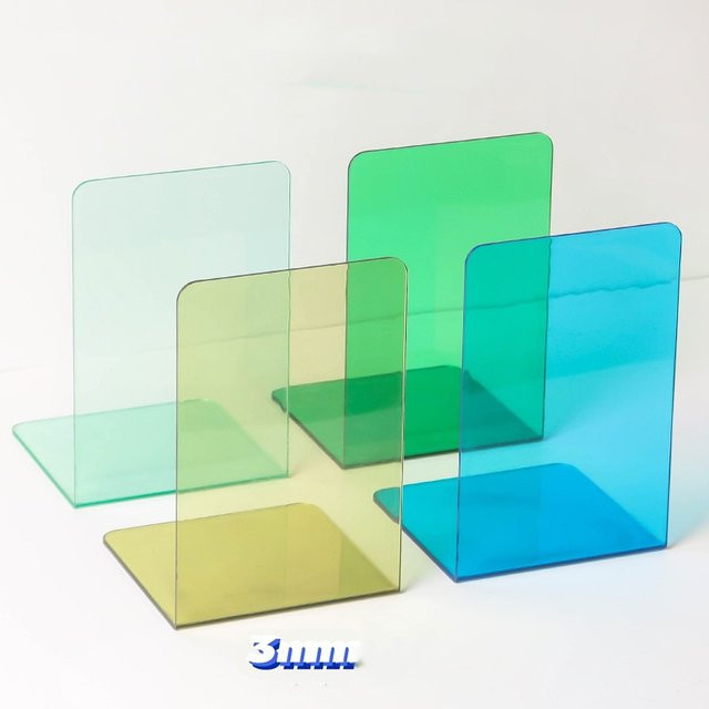 Bview Art L-förmiger Buchständer aus Kunststoff in bunt und transparent für deinen Schreibtisch - Bild 1
