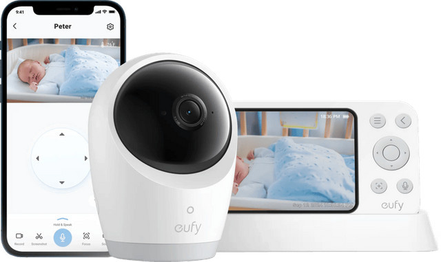eufy Baby Monitor E21 Smartes Babyfon mit Kamera, Nachtsicht und App-Steuerung, Weiß - Bild 1