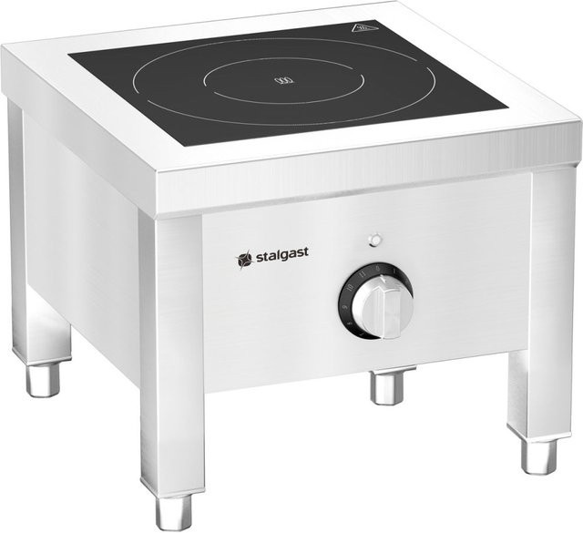 Stalgast Induktions-Hockerkocher in Silber mit 5 kW Leistung, B/T/H: 40 x 40 x 38 cm - Bild 1