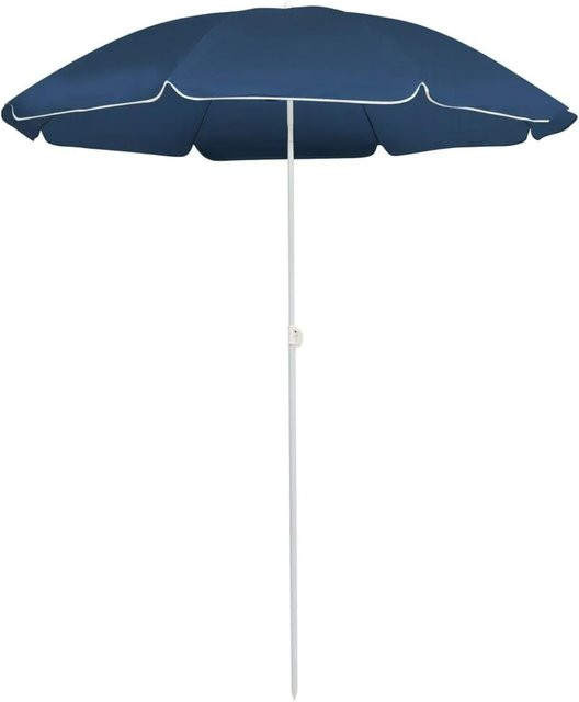 Furnicato Sonnenschirm mit Stahlmast aus Polyester in Blau, Höhe: 200 cm, Durchmesser: 176,5 cm - Bild 1