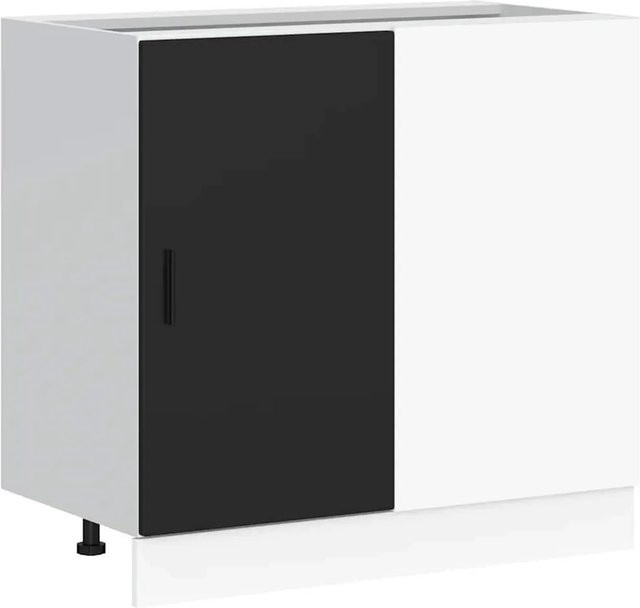 vidaXL Küchenunterschrank Lyon Schwarz aus Holzwerkstoff, B/T/H: 46 x 81,5 x 86 cm - Bild 1
