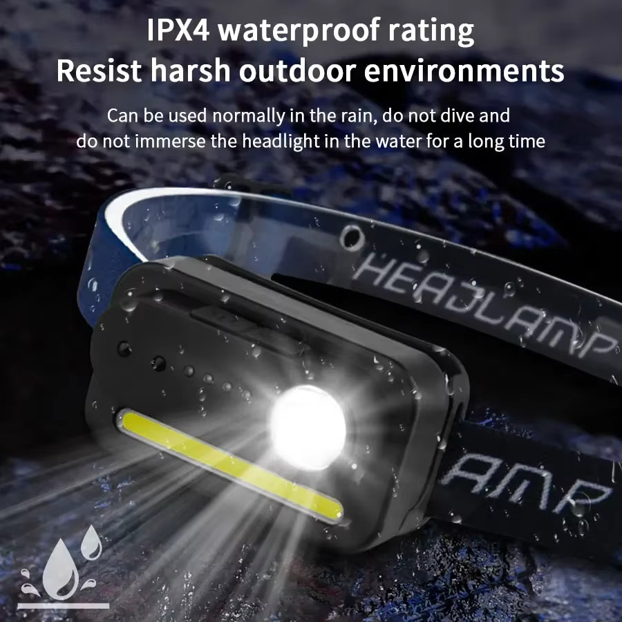 Wiederaufladbare GGBEE LED-Stirnlampe mit Bewegungsmelder und COB-Scheinwerfer, wasserdicht für Outdoor, Camping und Sport - Bild 2