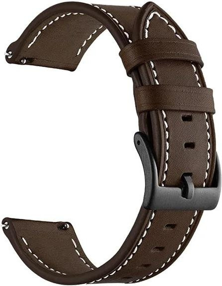 Lanspo Uhrenarmband Leder, 20/22 mm, Schwarz, Unisex - Bild 1