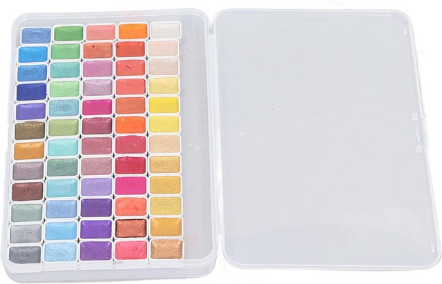 OutsideWorld Glitzer Aquarellfarben Set mit Perlglanz und Metallic-Effekt in White und Multicolour - Bild 1