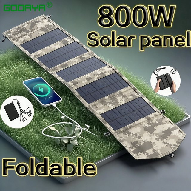 ZRGAE Zusammenklappbares Solarpanel-Solarladegerät mit USB 5 V und Kabel, Tragbare Solar-Powerbank für Outdoor, Camping und Wandern, Mehrfarbig - Bild 1