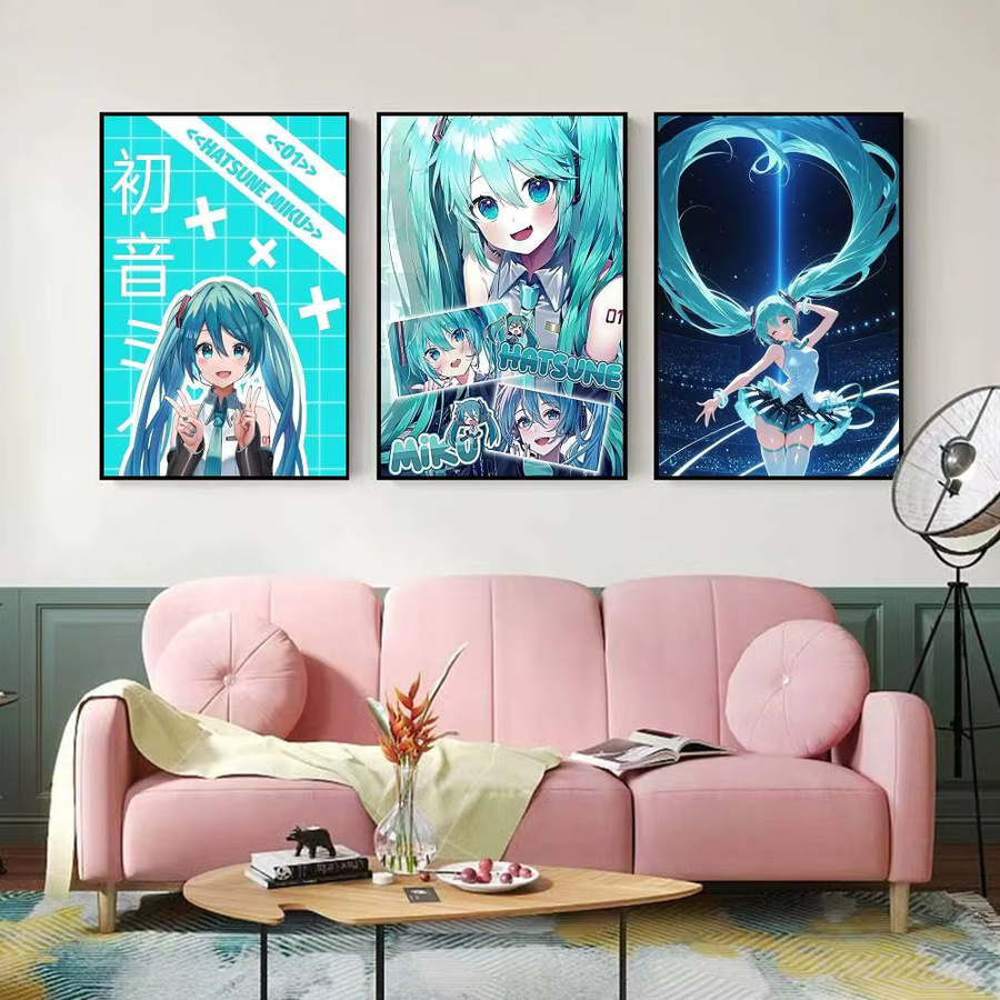 H-Hatsune Miku Anime Poster Retro Wandkunst in Multicolour, B/H: 20 x 20 cm - Bild 4