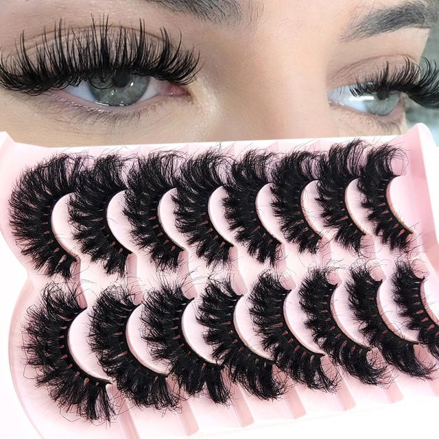 HBZGTLAD Falsche Wimpern, 3D, Black, Unisex, 8 Paar - Bild 1