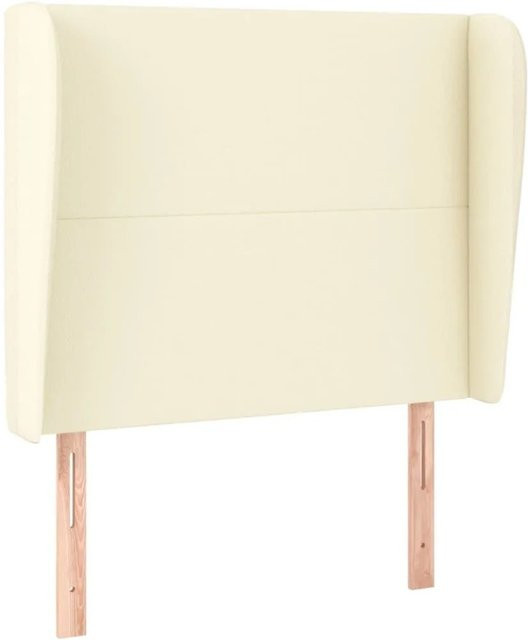 vidaXL Kopfteil mit Ohren in Creme, gepolstertes Kopfteil aus Kunstleder, B/T/H: 83 x 23 x 118/128 cm - Bild 1