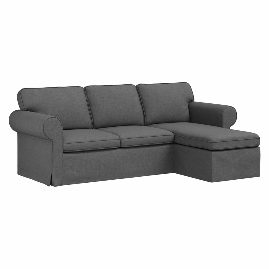 vidaXL Ecksofa in L-Form, Dunkelgrau, Stoff, B/T/H: 215 x 138 x 80 cm - Bild 2