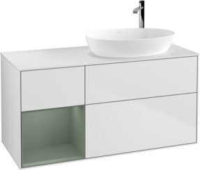 V&B Waschtischunterschrank Finion mit Wandbeleuchtung, Weiß lackiert, Breite: 120 cm, Tiefe: 50,1 cm, Höhe: 50,1 cm - Bild 1