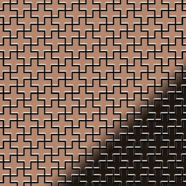 ALLOY Mosaik Fliese aus massivem Metall in Kupfer, 10 Matten mit insgesamt 0,88 m2, Stärke: 1,6 mm - Bild 1