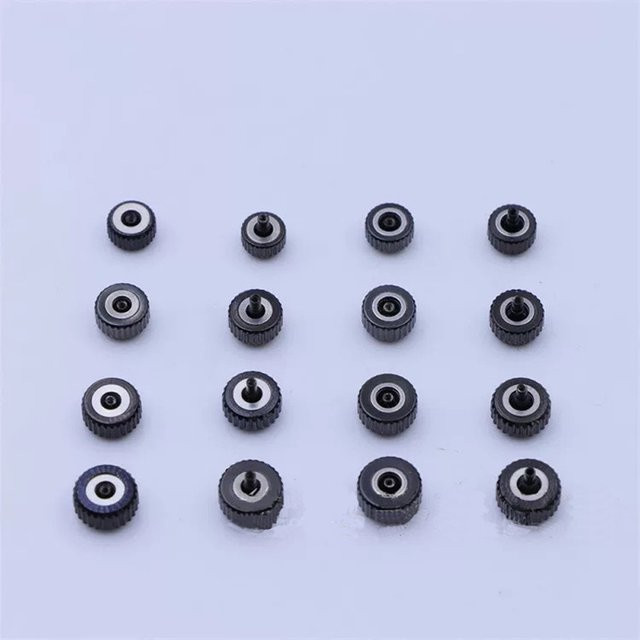 RACDONA Uhren Krone Edelstahl, Schwarz, 2,5 mm, Unisex - Bild 1