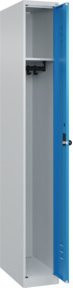 C+P Spind Classic PLUS Spind mit 1 Abteil und Sicherheits-Drehriegel, Farbe Grau/Blau, H x B x T: 185 x 25 x 50 cm - Bild 1