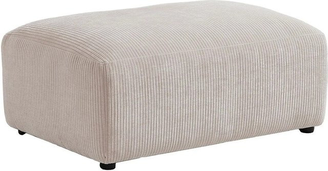 Vente-unique Sitzhocker Tirono in Beige mit Cord-Bezug, Durchmesser: 99 cm - Bild 1