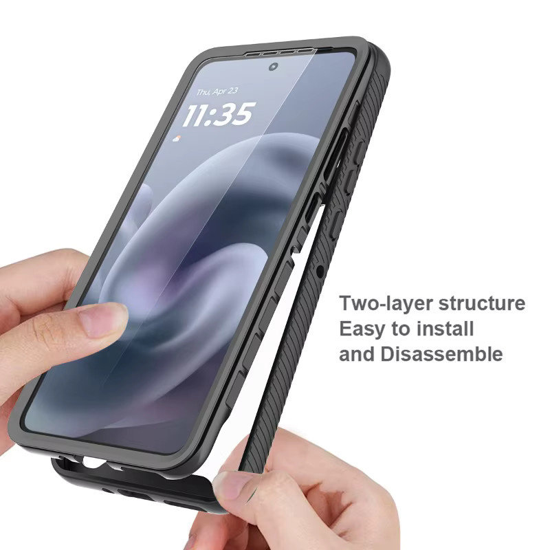 Transparente TPU-Rahmen-Klarsichthülle mit integriertem Displayschutz für Motorola G86 G56 G15 G05 G35 G55 G54 G84 G24 G14 G04S G53 G23 G13 - Bild 3