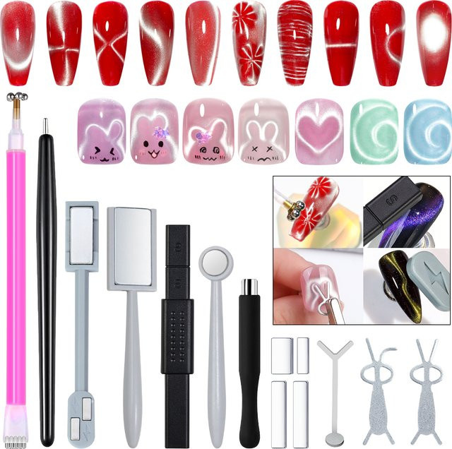Misscheering Cat-Eye Nagel-Magnet-Set, 14-teilig, schimmernd - Bild 1