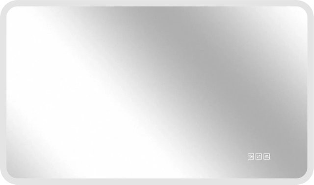 PXloue LED Badezimmerspiegel mit Milchglasrand, dimmbar, Silber, B: 60 cm, H: 120 cm - Bild 1