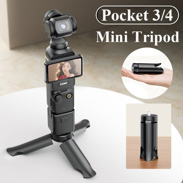 DJI Mini-Stativ Tischständer und Stabilisatorhalter für DJI Osmo Pocket 3 und Pocket 4 in Schwarz - Bild 1