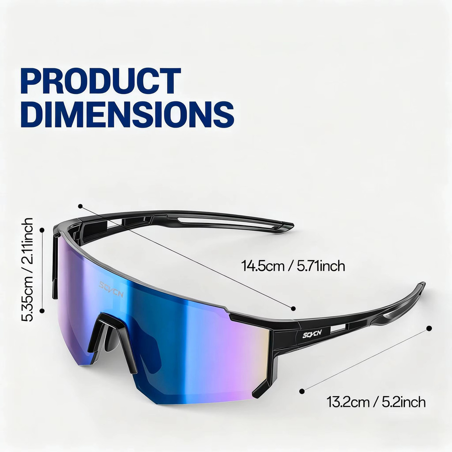 Scvcn Sonnenbrille, Unisex, Vollrand, TR90, Wrap - Bild 5