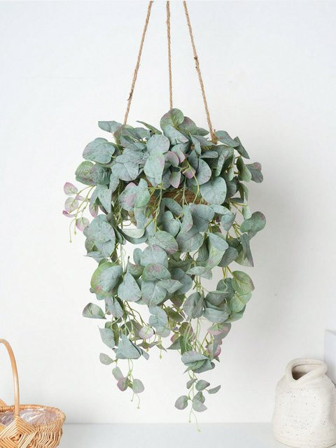 WQNJIN Künstliche Eukalyptus-Pflanze aus Rattan und Seide, Grüne Efeu-Girlande als Wandbehang für Hochzeit und Party im Boho-Stil - Bild 1