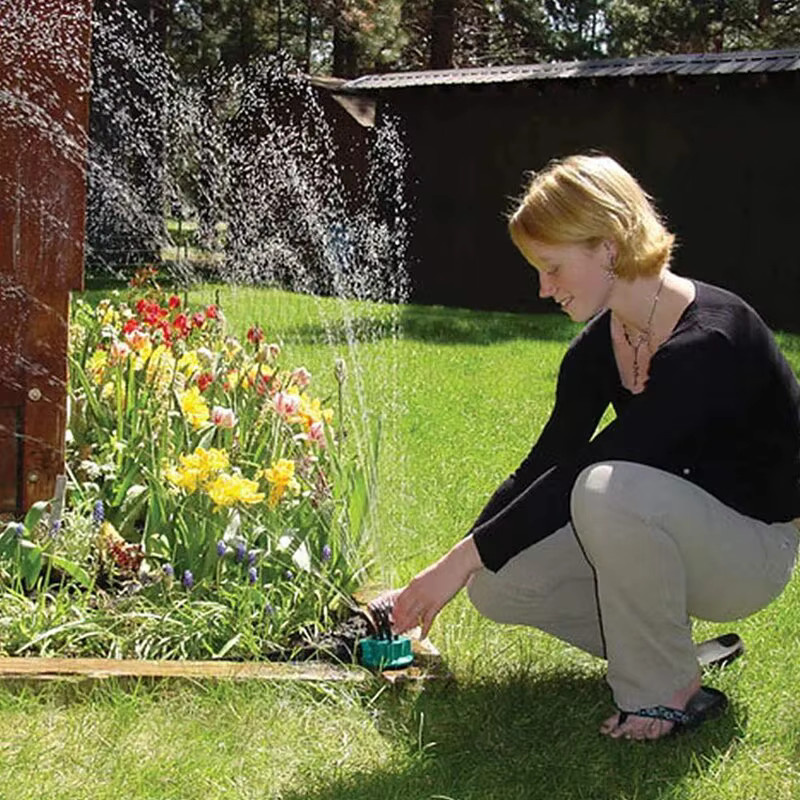 Automatischer 360 Grad Garten Sprinkler für Rasen und Gras in Grün - Bild 5