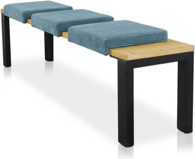 Lycce Klemmkissen Sitzkissen aus Cordstoff mit 1 Leiste, Blau - Bild 1