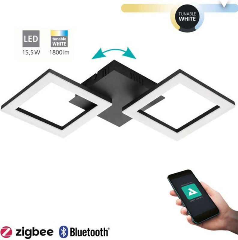 Eglo Connect LED Deckenleuchte Paranday-z Schwarz Modern mit integriertem Licht - Bild 1