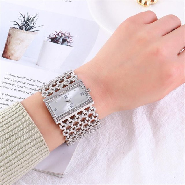 Watvise Armbanduhr, Quarz, Edelstahl, Gold, Diamant, beige, Damen - Bild 1
